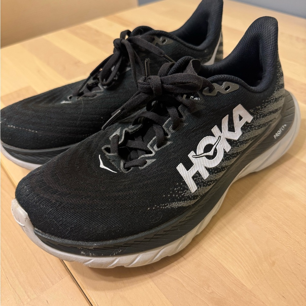 Hoka Black and Gray Athletic Shoes